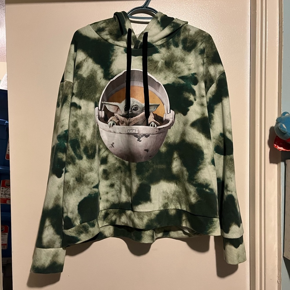 STAR WARS TIE-DYE BABY YODA HOODED SWEATER
